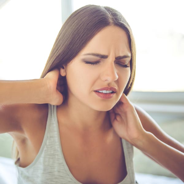 person with neck pain