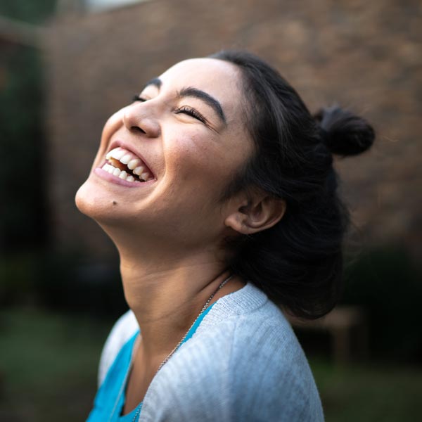 smiling person outside